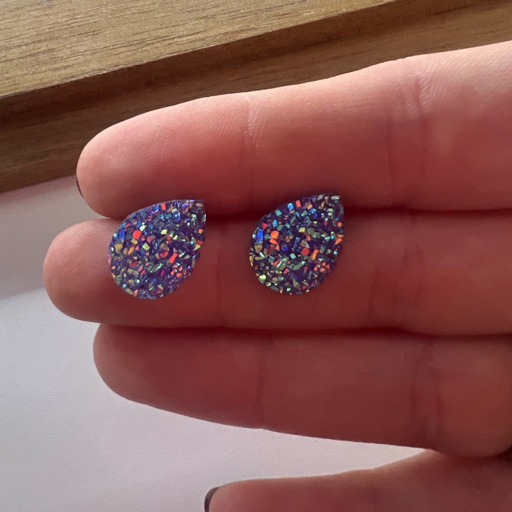 Purple studded earrings